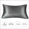 Pillow Case 2Pcs Silk Satin Pillowcases Mberry Pillow Case Queen Standard King For Hair And Skin Hypoallergenic Pillowcase Er C2992 Dhdk6