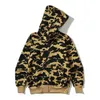 Mens Bap Hoodies Men Women Full Zip Up Shark Jacket Camouflage Hooded Designer Ape Jackets Unisex Versatile Outerwear