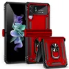 Armor Telefoon Gevallen Voor Samsung Galaxy Z Flip 4 3 5G Ring Kickstand Shockproof Case Cover