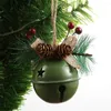Fournitures de fête 3 pièces arbre de Noël décoratif artisanat ornement pendentif 6 cm grosse boule cloche avec nœud papillon pommes de pin accessoires de décoration de la maison