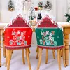 Housses de chaise LuanQI 2022 noël rouge vert Alphabet tissu housse de siège décorations pour la maison Noel Navidad année 2023