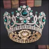 Bruiloft haar sieraden 2021 Nieuwe prachtige sier witte kristallen fl bruiloft tiara's en kronen bruidsaccessoires vintage barokke druppel deliv dhfmu