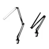 Bordslampor LED Folding Metal Desk Lamp Clip på Light Clamp Long Arm Dimning 3 Färger för vardagsrum Läsning och datorer