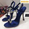 Sandals Women Real Silk Luxury Peep Toe Diamonds Sexy Super High Heels Summer Crystal Office Ladies Party Dress Shoes