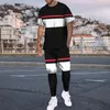 Men's Tracksuits 3D Printed Casual Trend Oversized Clothes Summer Sportwear Suit Short Sleeve T Shirt Long Pants Men 2 Piece 271g