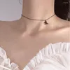 Ketens modaone eenvoudige minimalistische zwarte vlinder koel punk zilver kleur sleutelbeen ketting ketting voor vrouwen Koreaanse mode sieraden geschenken