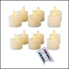 Kaarsen kaarsen pakket van 6 of 12 afstandsbediening decoratieve ontroerende wick kerstflameless dansende vlam votief tealight met timer 2 dhlwo