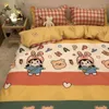 Bettwäsche Sets Jungen Mädchen Set modische Kinderbett Bettwäsche Bettel Quilt Deckung Kissenbezug süßer Cartoonbär Polyester Flachblätter