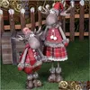 Décorations de Noël Poupées de Noël rétractables Père Noël Bonhomme de neige Renne Jouets Figurines de Noël Cadeau pour enfant Navidad Tree Ornamen DHB2I