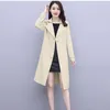 Kvinnors dike rockar Windbreaker Women Autumn 2022 Slim Temperament Large Size Loose Street Elegant Long Spring Coat F002