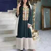 Этническая одежда Рамадан Кафтан Дубай Абайя Турция Мусульманские женщины Хиджаб Длинный платье Ислам Кафтан