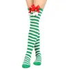 Ny båge julband strumpor sport boll strump kvinnor långa rör knä strumpor