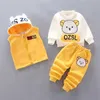 Одежда осень-зима детская шерстяная одежда для маленьких мальчиков комплект хлопковых штанов 3 шт. детский спортивный костюм для маленьких мальчиков одежда
