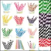 Drinking Straws Colorf Drinking Paper Sts Disposable Fast Degradable Mti Color Eco-Friendly Juice For Summer Wedding Party Drop Deli Dh1Fd