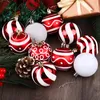 Akrylowe plastikowe lucite ozdoby świąteczne kulki malowanie błyszczące wisiorki drzewa rozbijające dekoracyjne bombki w 8 wzorach dla amnwx