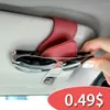 Interiörstillbehör Bil Sun Visor Glasögon Holder Läder Multifunktion Bill Kort Solglasögon Box