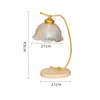 Lampes de table bois verre pour chambre chevet Led lampe de bureau salon support luminaires filles veilleuses maison Art décor