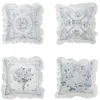 Kussen Franse nobele kast deksel blauwe bloemen cojines decorativos para bank elegante ruche kussens s coussin