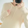 Kvinnors tr￶jor 2022 Ladies Wool Sweater Hooded Fall Winter Fashion Pullover Warm Pocket Jacket Vest