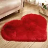 Carpets Blanket Mat Heart Shape Living Room Fluffy Imitation Wool Bedroom Non Slip Home Decoration Rugs Plush Soft