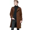 Europe Trench Coat Automne Coton Hommes Coupe-Vent Velours Côtelé Longueur Moyenne Double Boutonnage Pardessus Casual Revers Business Tendance Vêtements D'hiver