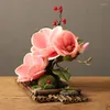 Dekorativa blommor modern heminredning konstgjord orkidéår bordsdekoration julbröllopssimulering gåva