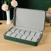 Watch Boxes PU Leather Watchs Case Box Organizer Traval Portable Zipper Multi-Functional Bracelet Green Display 6/10/12 Slot