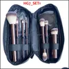 Brosses de maquillage ensemble de sablier - 10-PCS Powder Blush Feryshadow Clease Cacheer Eyeliner Smudger Dark-Bronze Metal Handl Dhlj0