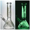 Narguilés Les plus récents mini narguilés brillent dans le verre foncé Bong UV toile d'araignée Dab plate-forme toile d'araignée Bongs plates-formes pétrolières lumineuses Beecomb disque conduites d'eau GID0109