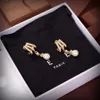 Moda CE Kolczyki literowe damskie projektantki premiery kobiety kolczyki luksusowe biżuterię Pierścień do uszu wisiorek Pearl Diamenty