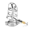 Beauty Items Penis Cock Ring Sleeve Lock sexy Toys for Men 40/45/50mm Products Male Chastity Device Metal Cage Lockable Belt