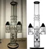 16.5 inchs zwaartekracht Glazen water Bongs Hookahs Percolator Waterpijpen Rookbubbler Recycler DAB Rigs met 18 mm kom tabak