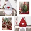 Chaves de cadeira 2pcs High Back El Ano Ano Sem rosto Doll Papai Noel Decoração Decoração de férias à prova de feriado Festa de Natal Capa de Natal Capa deslizante