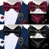 Nœuds papillons Noir Floral Cravate Ensemble Formel Business Party Bowknot Accessoires Métal Broche Chaîne Hommes Cadeau Papillon Cravat DiBanGu