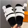 Summer Flat Slippers Women Sandals Black Shoes Scuffs Leather Shoe Womens Slipper Designers Platform Slides Novelty Sandal Us Soft Size 35-40