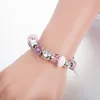 Fashion 925 Sterling Silver Pink Murano Lampadwork Glass Castino europeo perle ciliegia rossa Snowfleging si adatta a Pandora Charm Bracelets Collana