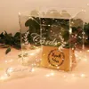 Andere evenementenfeestje levert onze warm Clear Acryl Wedding Card Box met vergrendeling en bord voor receptie Beveiligingsgeld Verjaardag Baby Shower 221020