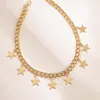 Choker vrouwelijke gouden kleur hanglinkketen star ketting voor vrouwen lagen metaal sieraden accessoire girl cadeau