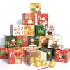 Merry Christmas Advent Takvim Kutuları 24 Gün Kraft Paper Advent-Sountdown Çocuklar ve Aile için Şeker Hediye Kutusu SN4994