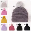 INS Baby Hat Designer Children Knitted Beanies Caps with Hairball Winter Warm Toddler Thicken Hats Boy Girls Headgear in Solid Colors For 1-2T DW6795