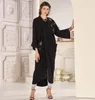 Ethnic Clothing Muslim Dress Women Hand Sewn Bead Tube Jacket Middle East Fashion Abaya Dubai Turkey Long Dresses