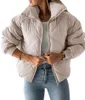 Damesgeul Lagen Oversized puffer jas Vrouwen lange mouw gewatteerde mode katoenen gekatelde parka losse casual turndown kraag ritssluiting