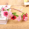 Decorative Flowers 10pcs/lot Women Headwear Hydrangea Cherry Blossoms Flower Hairbands Artificial Wreath Hair Accessories For Bride Wedding