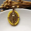 Pendant Necklaces 10pcs/lot 24x29mm Mixed Colors Stainless Steel Lady Of Grace Virgin Mary & Charms For Necklace Gift Women