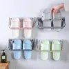 Clothing Storage 2PCS Wall-Mounted Shoe Rack Creative Seamless Multi-Function Folding Sports Shoes Slippers Hanger High Heels