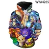 Heren Hoodies mode plus maat 3D cartoon anime en dames schattige sweatshirts straatvestel jas