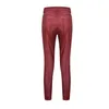 Leggings en cuir PU pour femmes, pantalon en cuir PU, poche solide, décontracté, élastique, mode moderne, mat, T221020