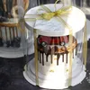 Geschenkwikkeling Cake Verpakking Clear Baking Carrier Round Dessert Food Cupcake Container Opslag Verjaardag Bakkerij Transparante gebakjes