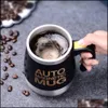 Mugs Mugs Matic Self Stirring Magnetic Mug Stainless Steel Coffee Milk Mixing Cup Creative Blender Smart Mixer Thermal Cups 220928 D Dhnzu