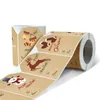 Rollo de pegatinas decorativas navideñas, pegatinas de papel kraft de dibujos animados RRA85